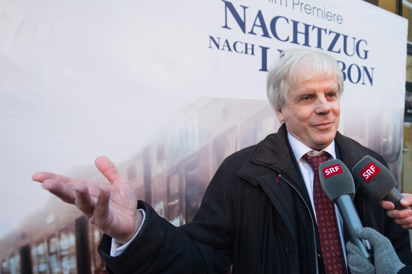 Der Schweizer Schriftsteller Peter Bieri alias Pascal Mercier bei der Filmpremiere von «Nachtzug nach Lissabon» (2013).