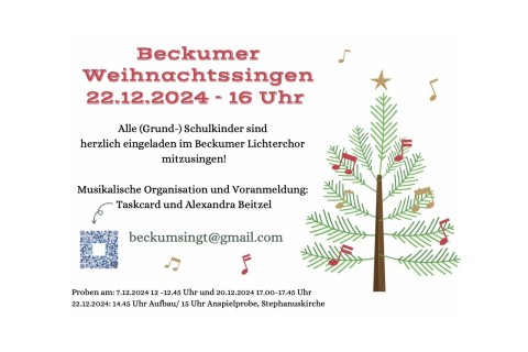 Traditionelles Weihnachtsliedersingen auf dem Beckumer Marktplatz